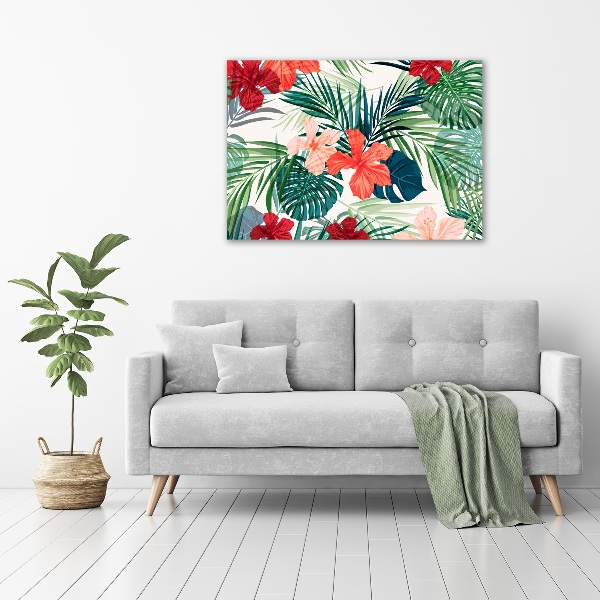 Tableau sur verre Fleurs exotiques