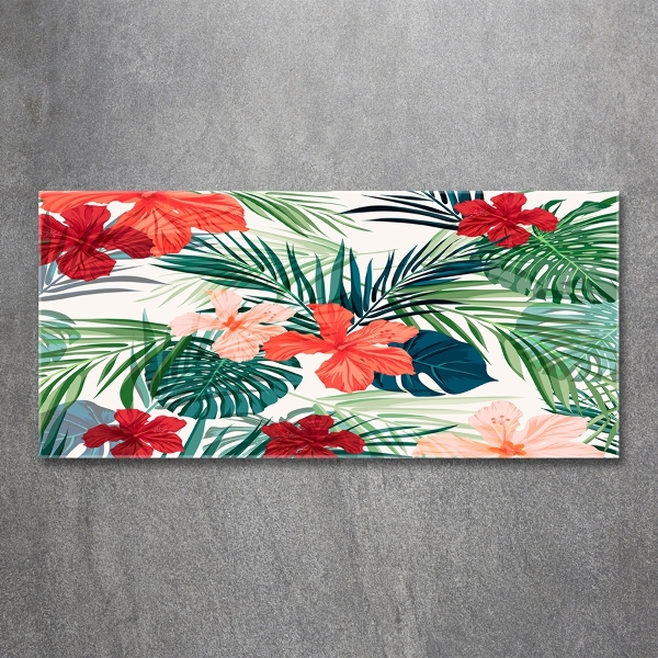Tableau sur verre Fleurs exotiques