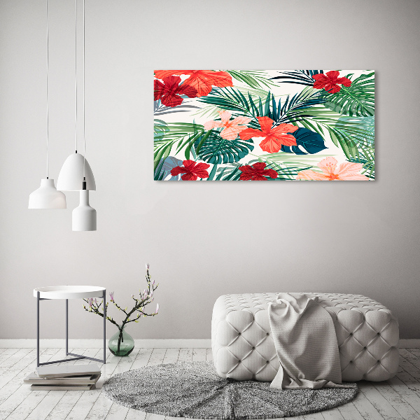 Tableau sur verre Fleurs exotiques