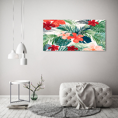 Tableau sur verre Fleurs exotiques