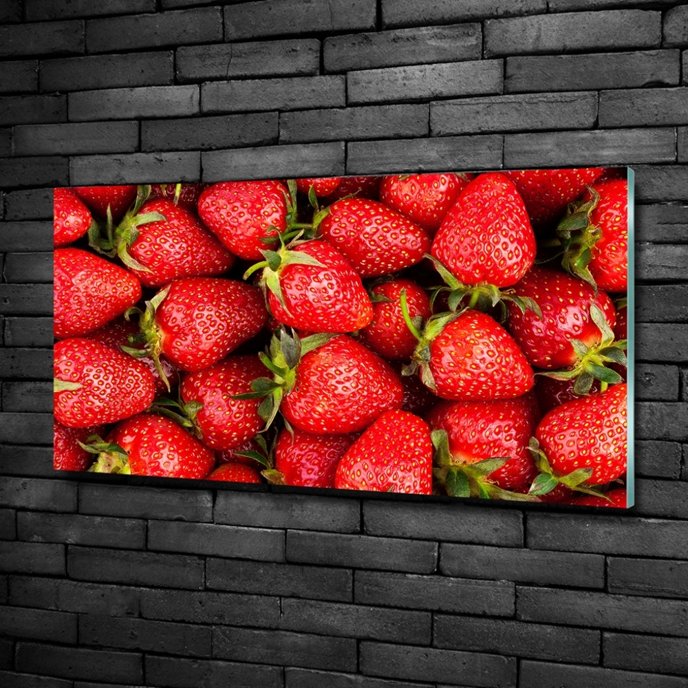 Tableau sur verre Fraises