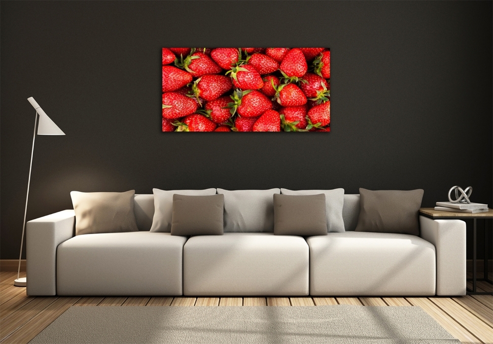 Tableau sur verre Fraises