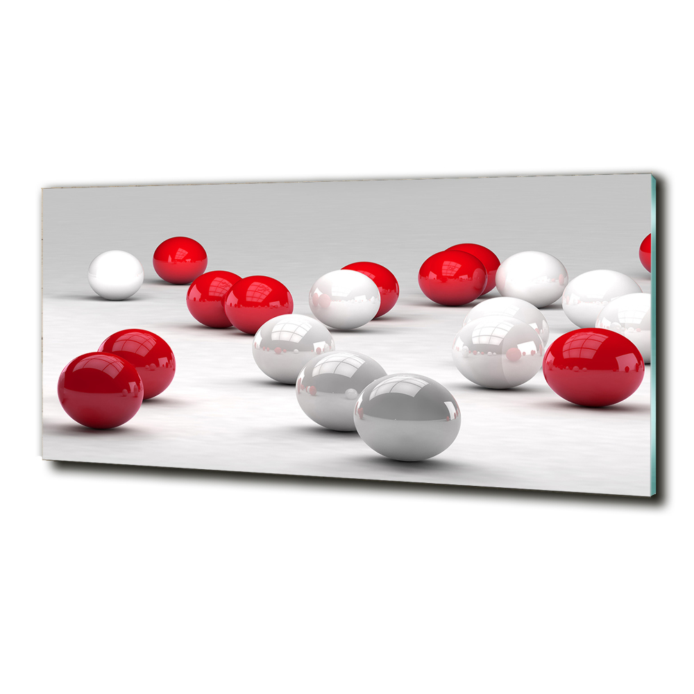 Tableau imprimé sur verre Boules rouges et blanches