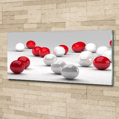 Tableau imprimé sur verre Boules rouges et blanches