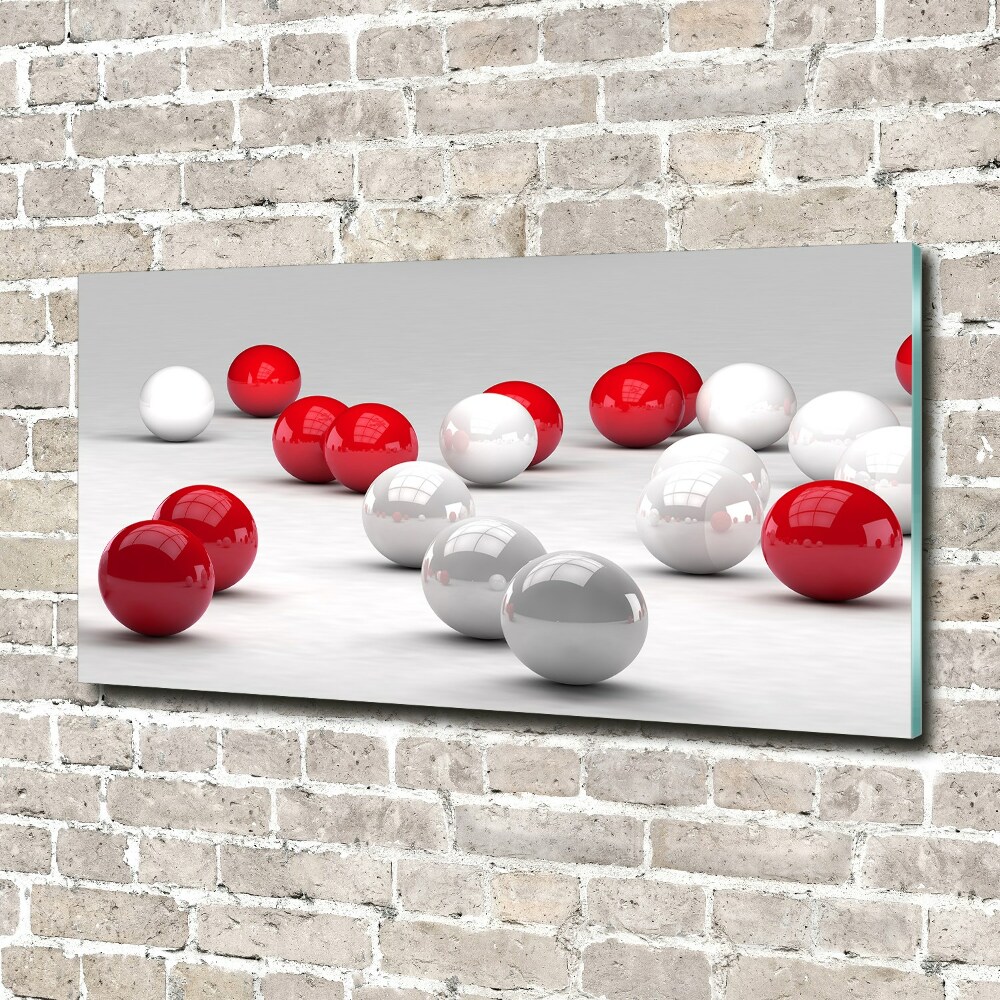 Tableau imprimé sur verre Boules rouges et blanches