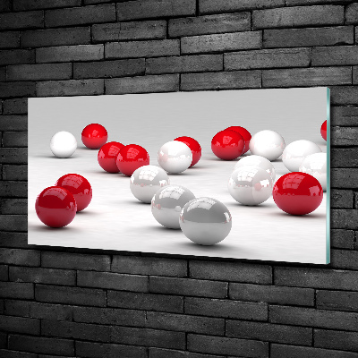 Tableau imprimé sur verre Boules rouges et blanches