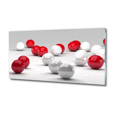 Tableau imprimé sur verre Boules rouges et blanches