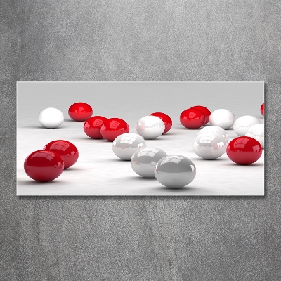 Tableau imprimé sur verre Boules rouges et blanches