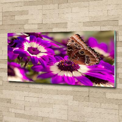 Tableau verre imprimé Papillon sur une fleur