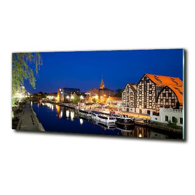 Tableau sur verre Bydgoszcz la nuit