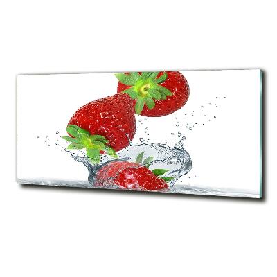 Tableau en verre Chute de fraises