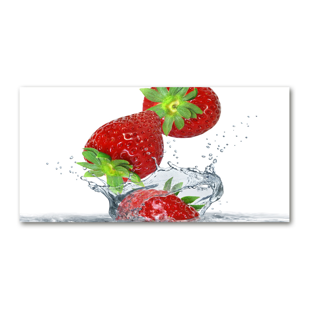 Tableau en verre Chute de fraises