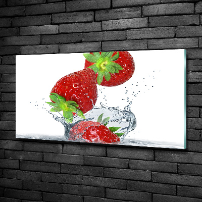 Tableau en verre Chute de fraises