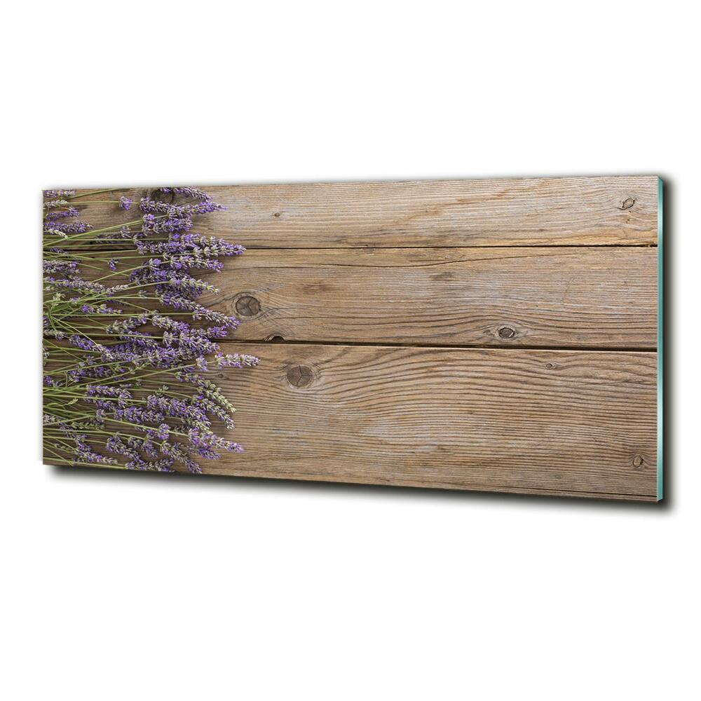 Tableau photo sur verre Lavande sur bois