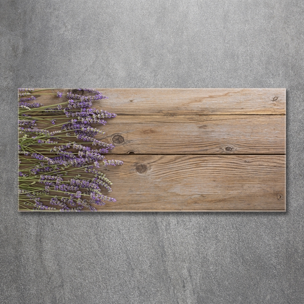 Tableau photo sur verre Lavande sur bois