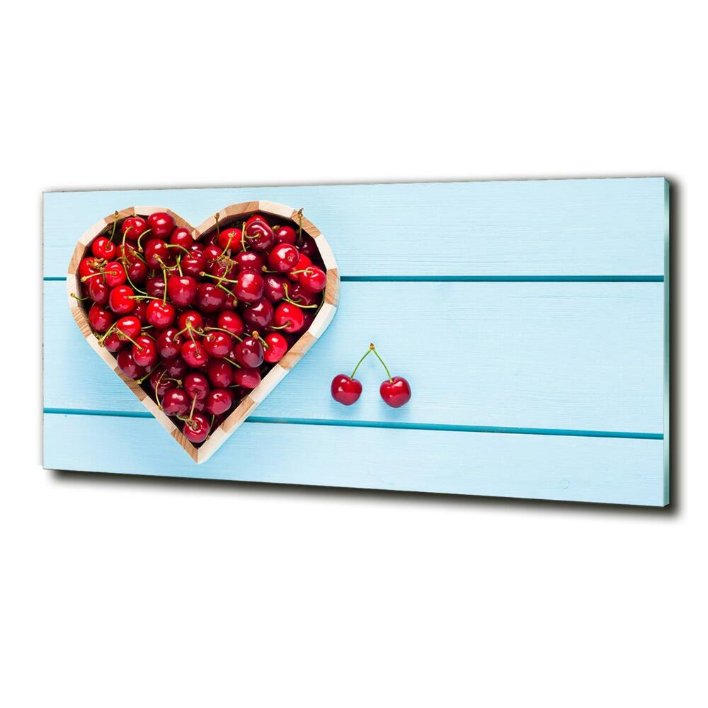 Tableau sur verre Coeur en cerises