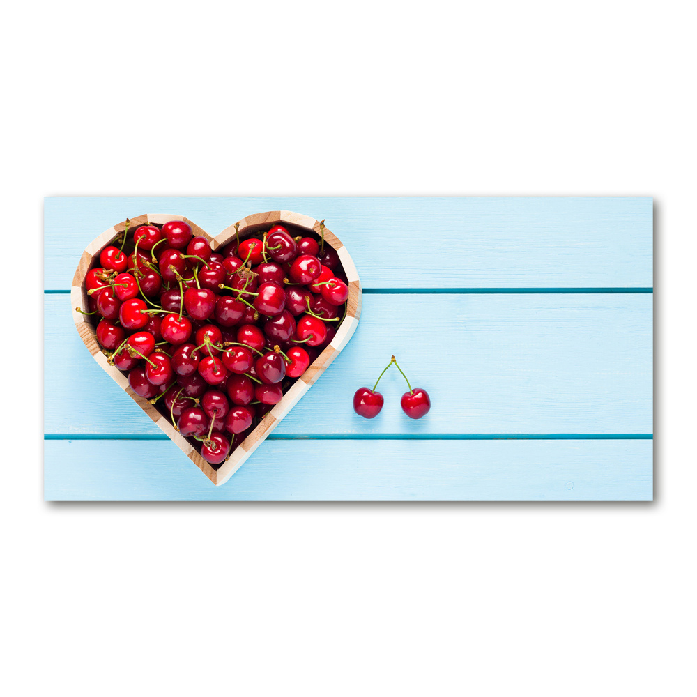 Tableau sur verre Coeur en cerises