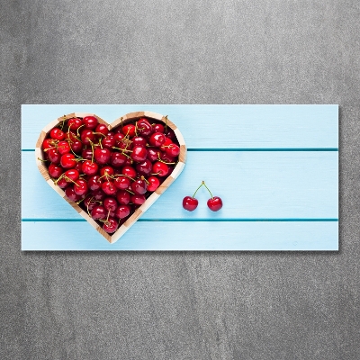 Tableau sur verre Coeur en cerises