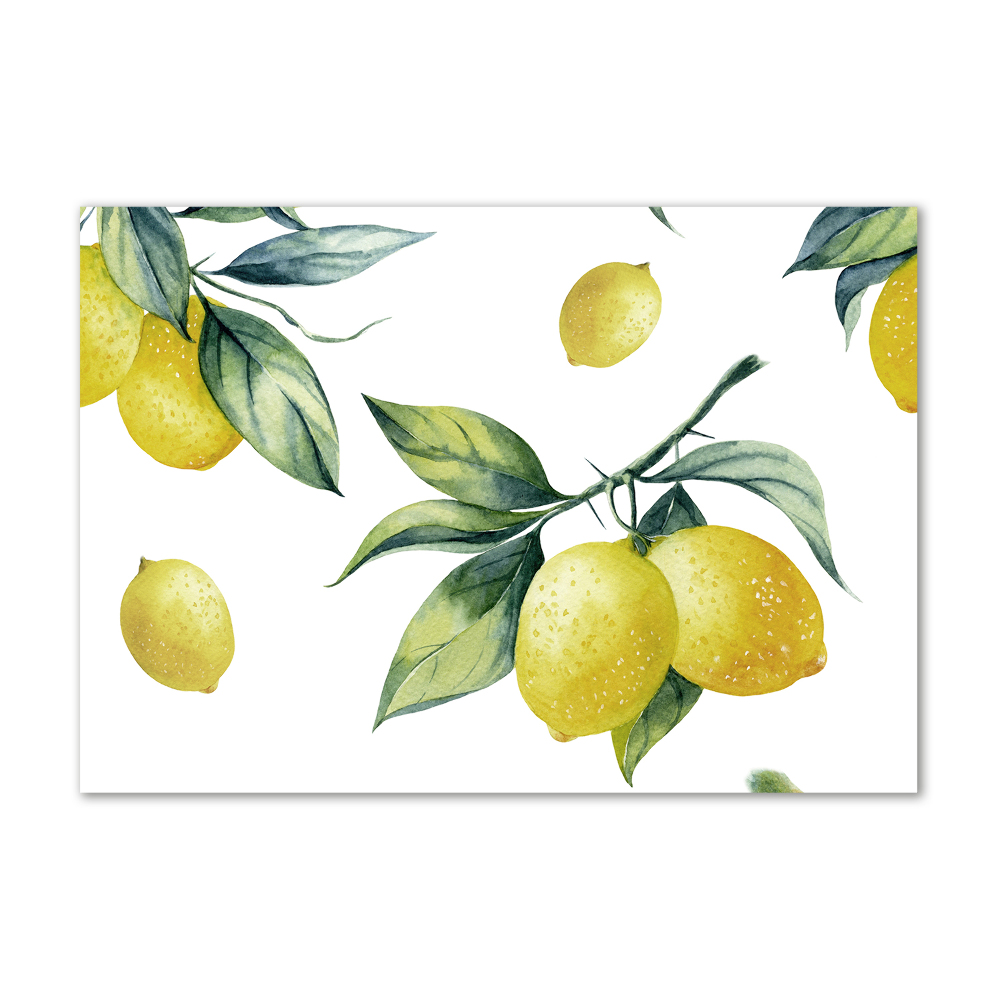 Tableau verre imprimé Citrons