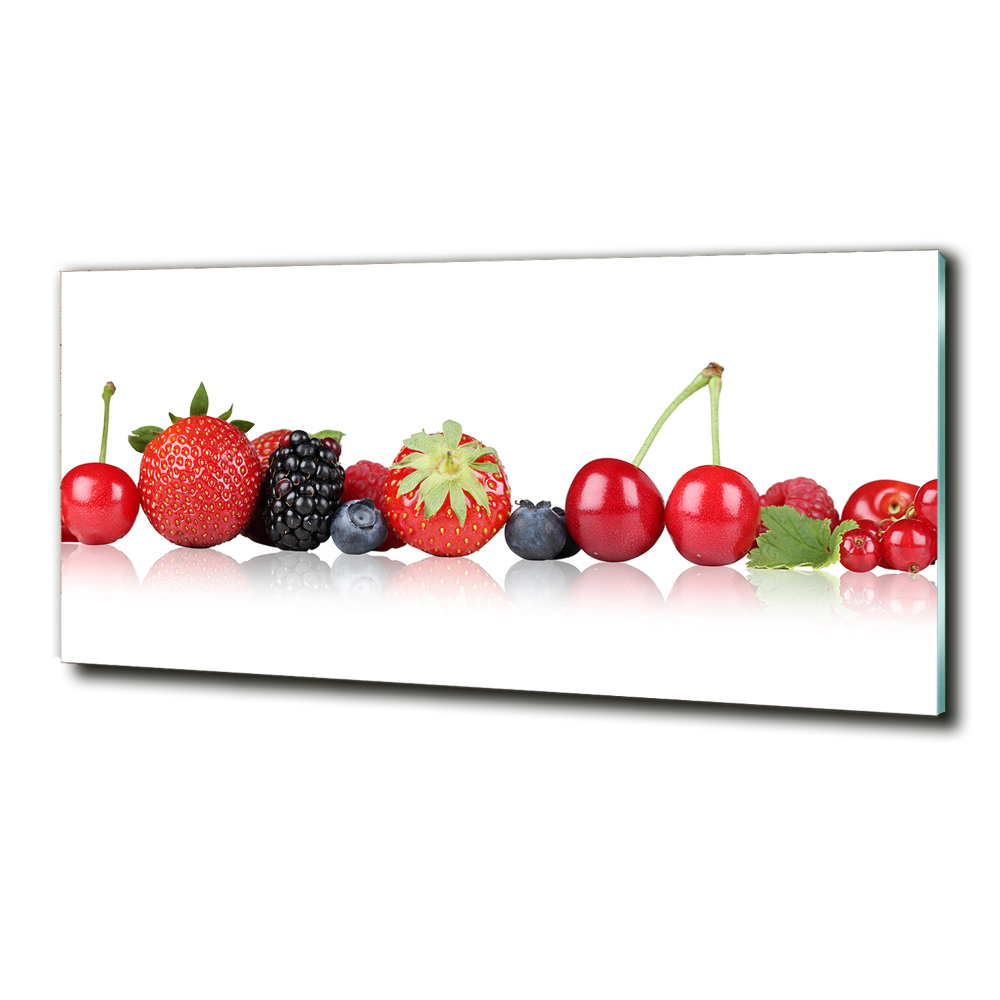 Tableau sur verre Fruits en rangée