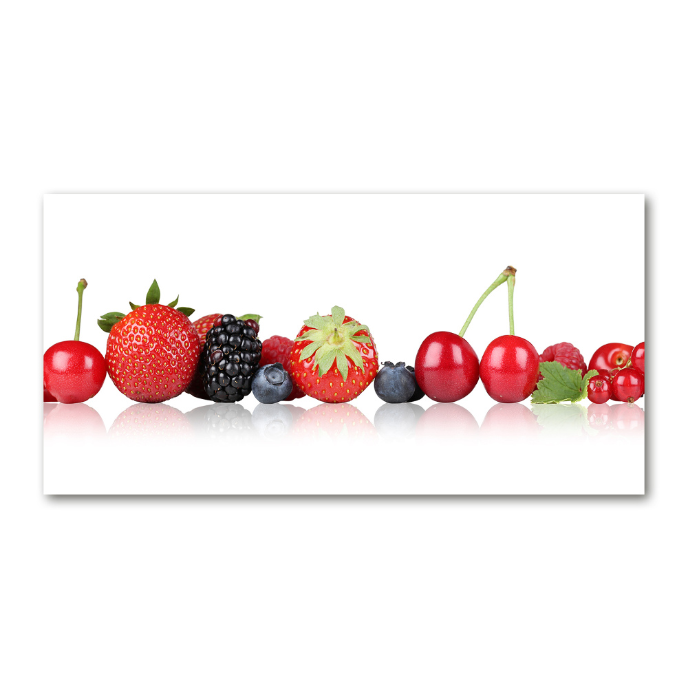 Tableau sur verre Fruits en rangée