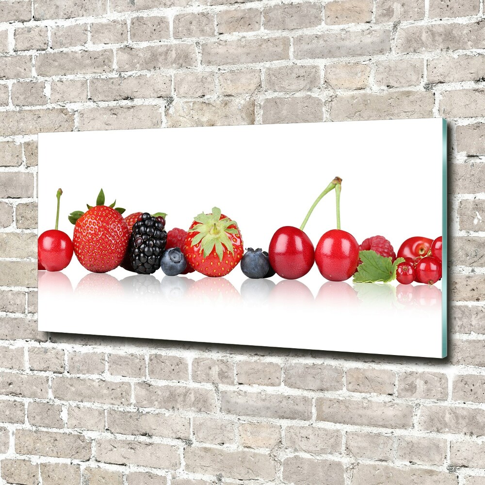 Tableau sur verre Fruits en rangée