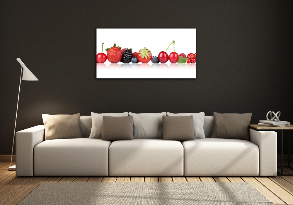 Tableau sur verre Fruits en rangée