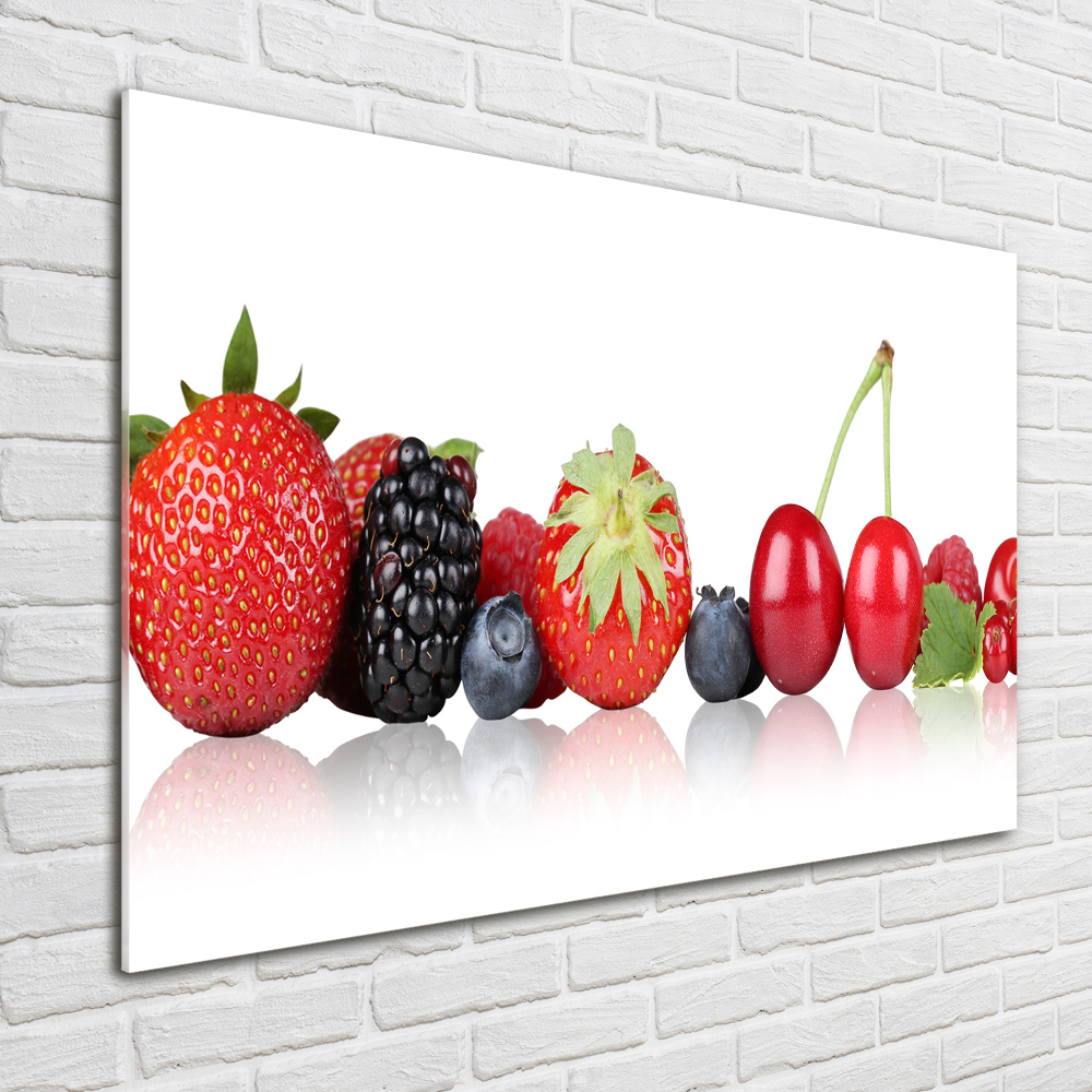 Tableau sur verre Fruits en rangée