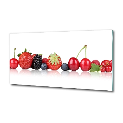 Tableau sur verre Fruits en rangée