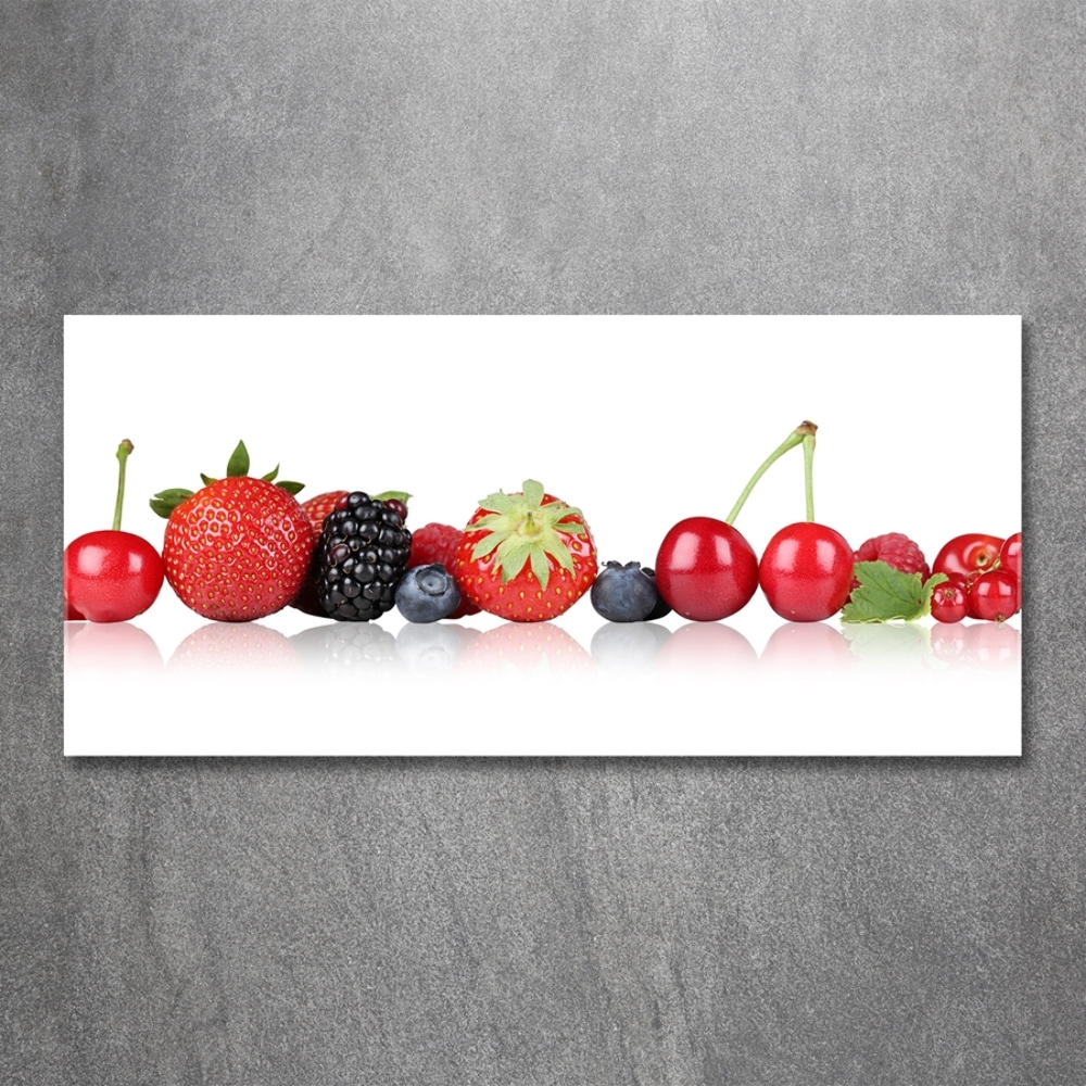 Tableau sur verre Fruits en rangée