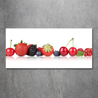 Tableau sur verre Fruits en rangée