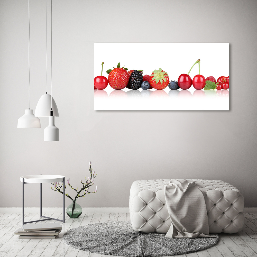 Tableau sur verre Fruits en rangée