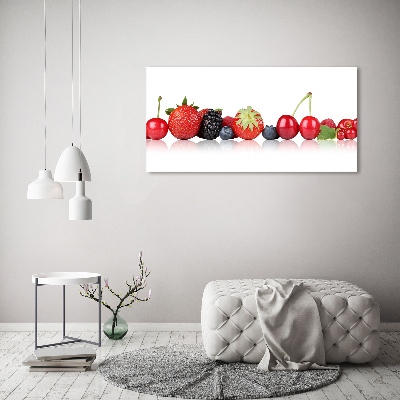 Tableau sur verre Fruits en rangée