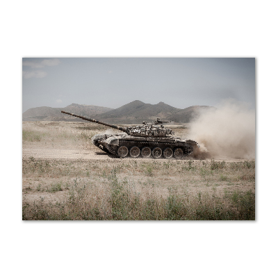 Tableau imprimé sur verre Char d'assaut dans le désert