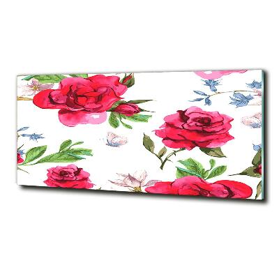 Tableau sur verre Roses rouges