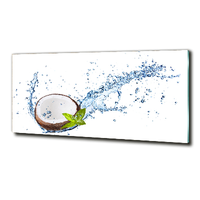 Tableau photo sur verre Noix de coco et eau