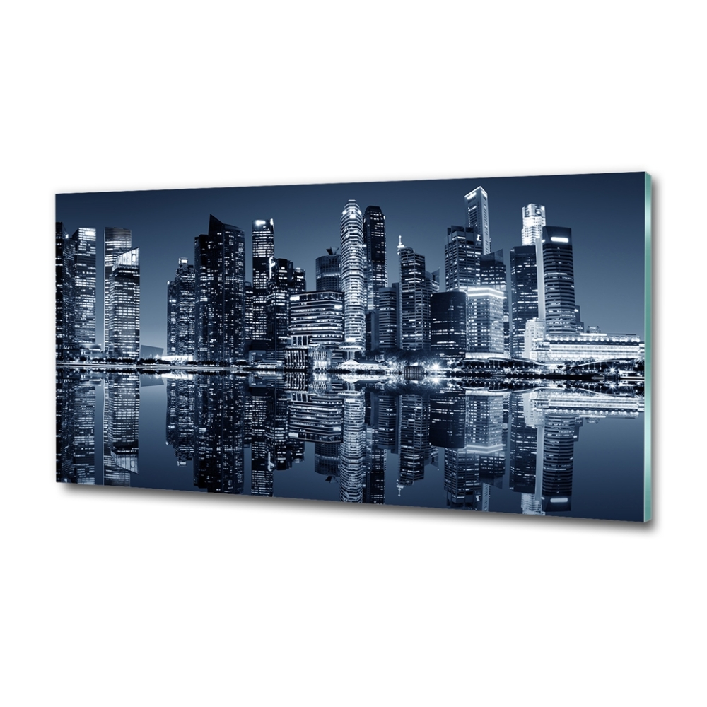 Tableau photo sur verre Singapour la nuit