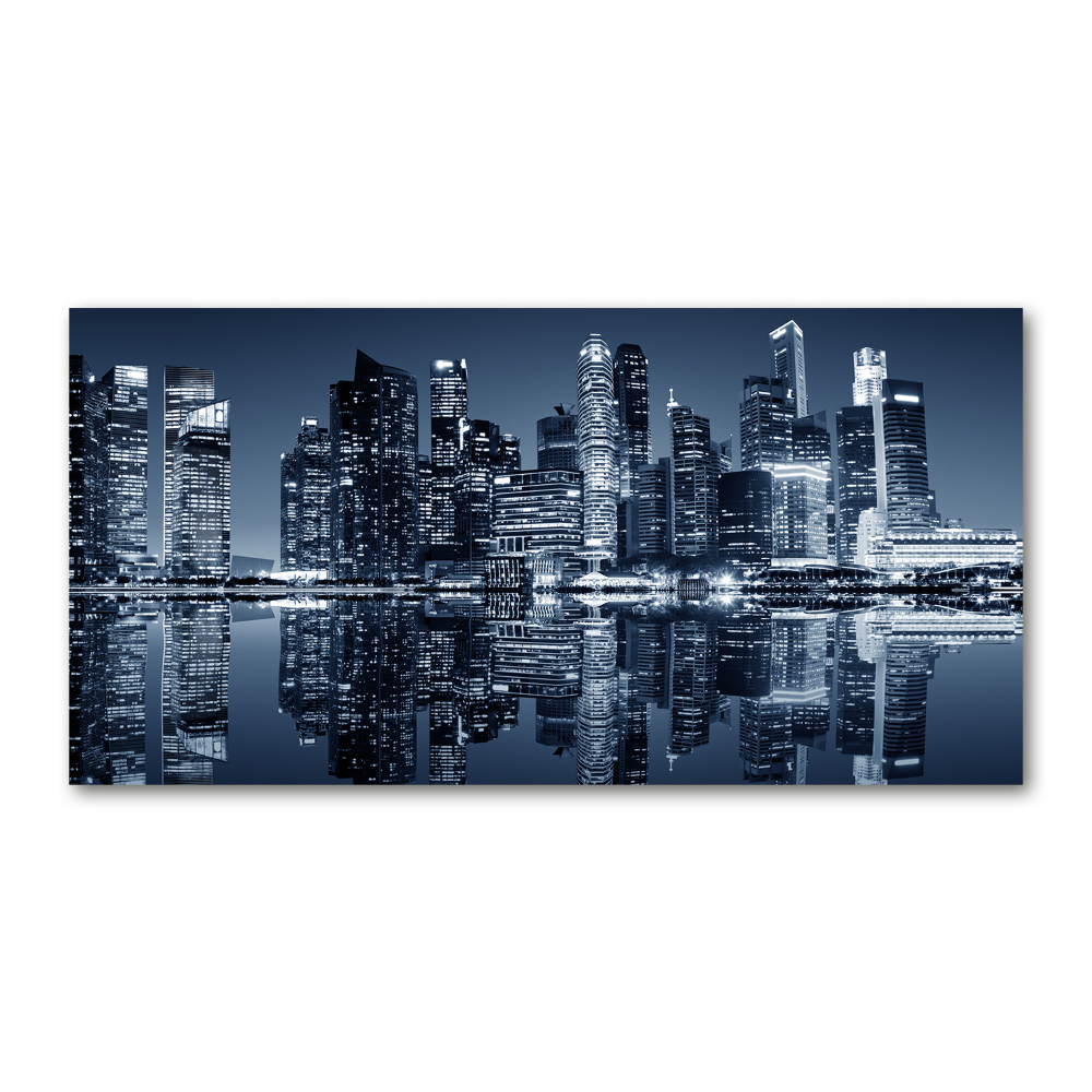 Tableau photo sur verre Singapour la nuit