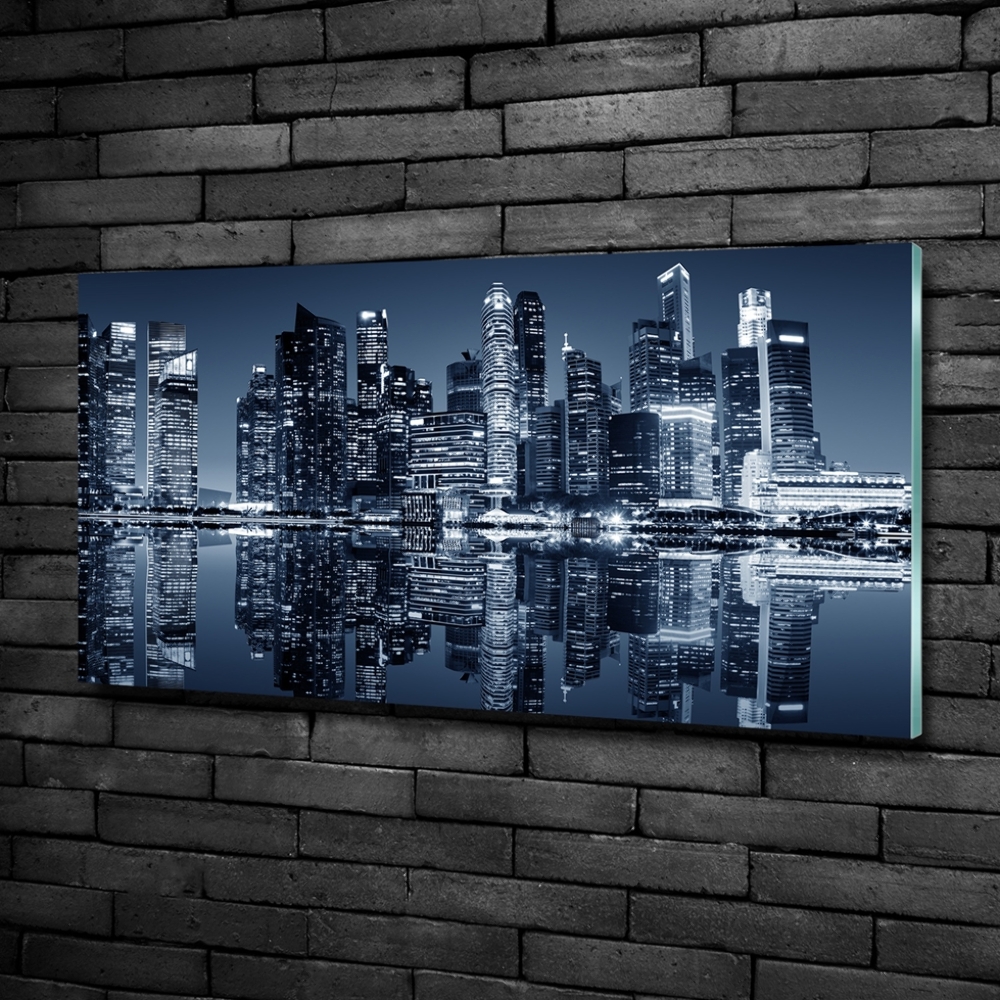 Tableau photo sur verre Singapour la nuit