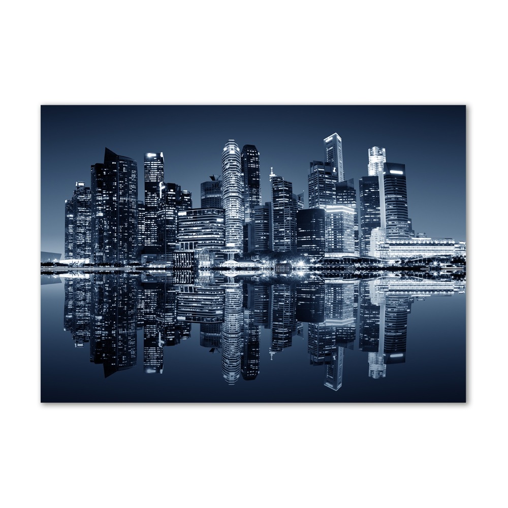 Tableau photo sur verre Singapour la nuit