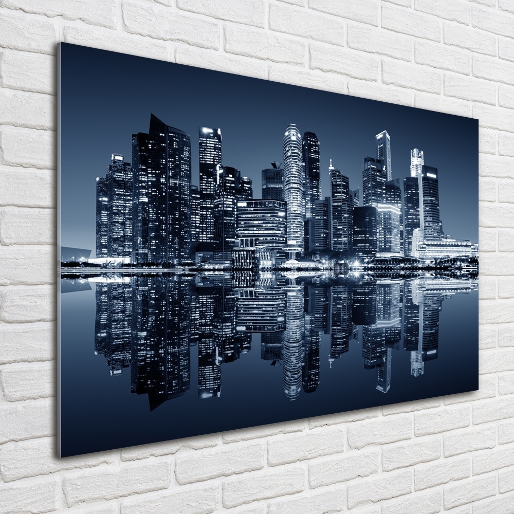 Tableau photo sur verre Singapour la nuit