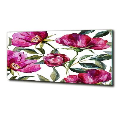 Tableau sur verre Pivoines roses