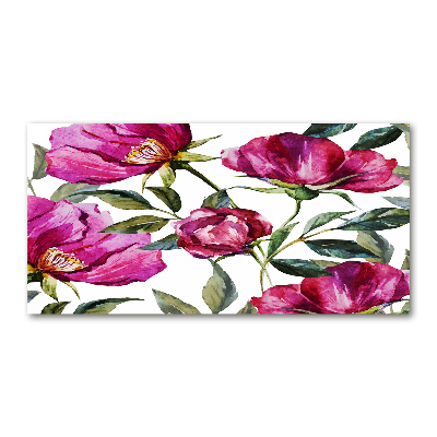 Tableau sur verre Pivoines roses