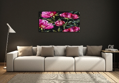 Tableau en verre Pivoines roses