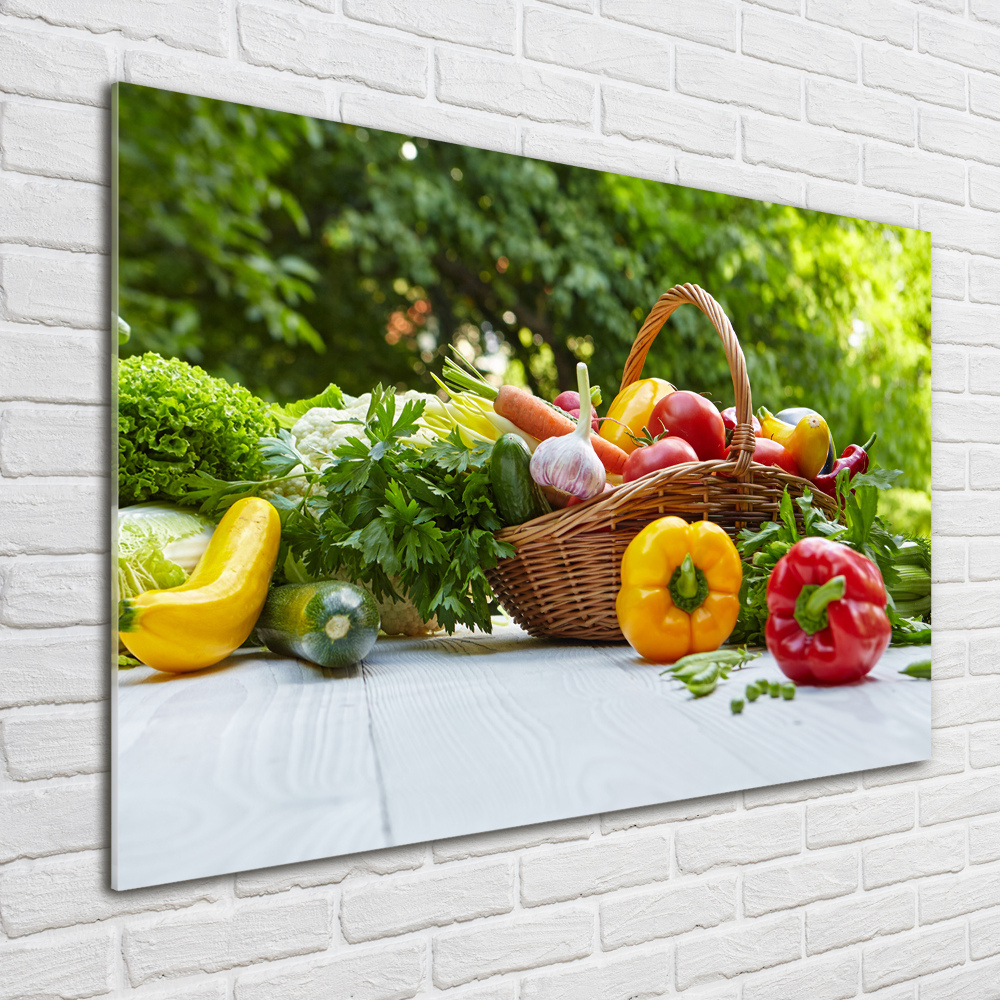 Tableau verre imprimé Panier de légumes