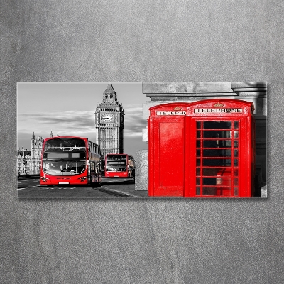 Tableau en verre Bus rouge