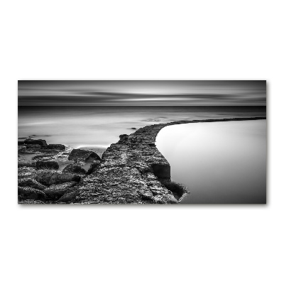 Tableau sur verre Plage de pierre