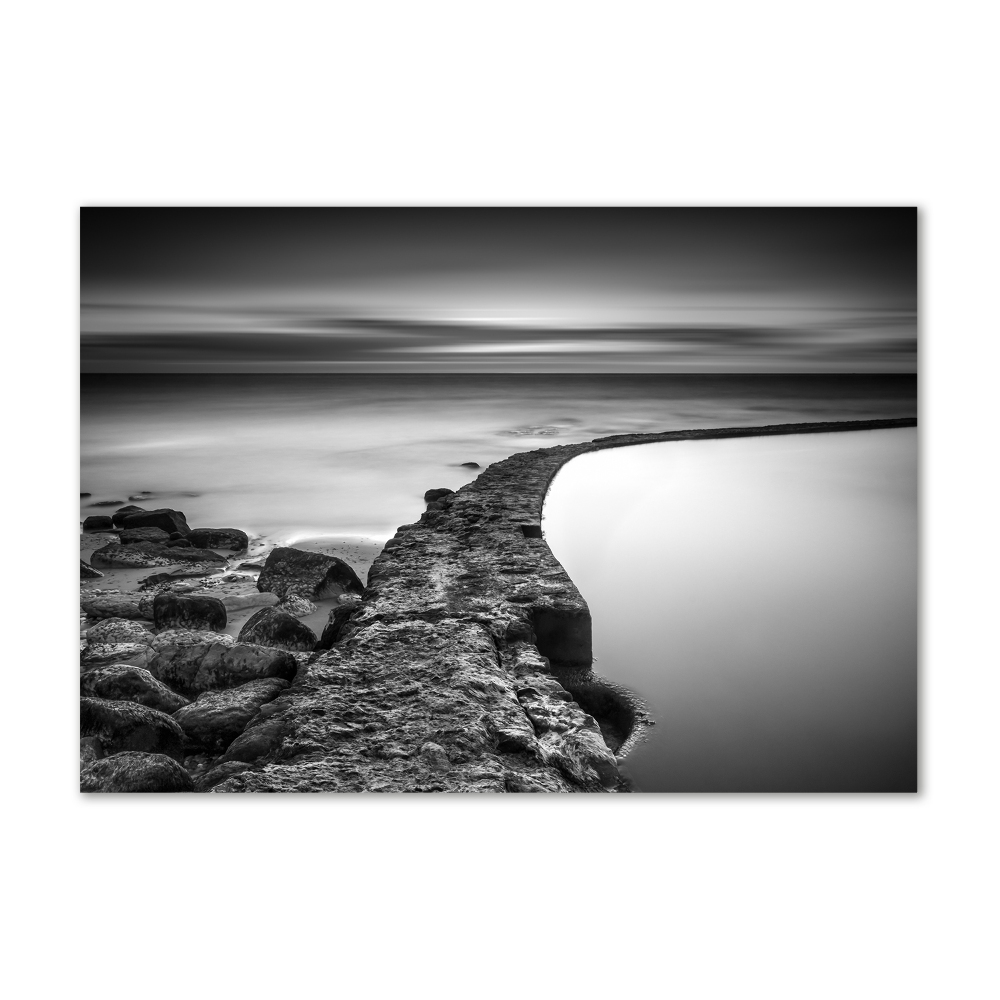 Tableau sur verre Plage de pierre