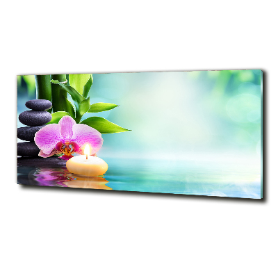 Tableau photo sur verre Orchidée bambou