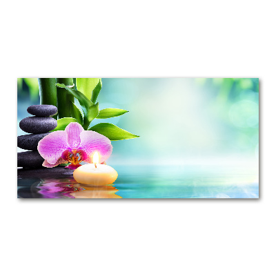 Tableau photo sur verre Orchidée bambou